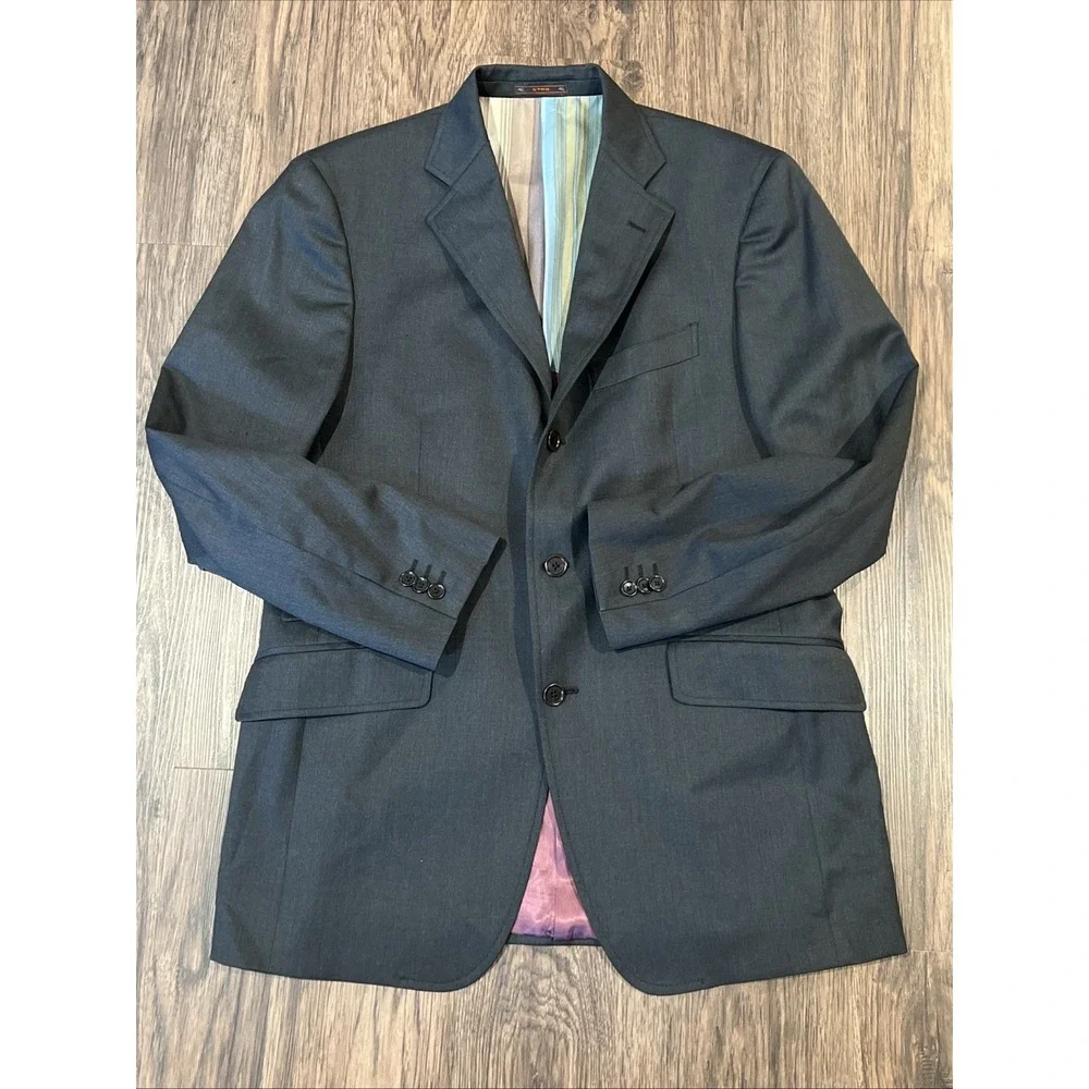 Etro Milano Blazer Color Dark Gray Made in Italy Size 50 READ